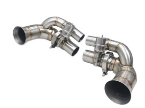 Sports exhaust side silencer straight pipe with valves Porsche 991 GT3 and GT3 RS - 99711104782, 99711104784, 99711104781, 99711104882, 99711104881, 99711104884